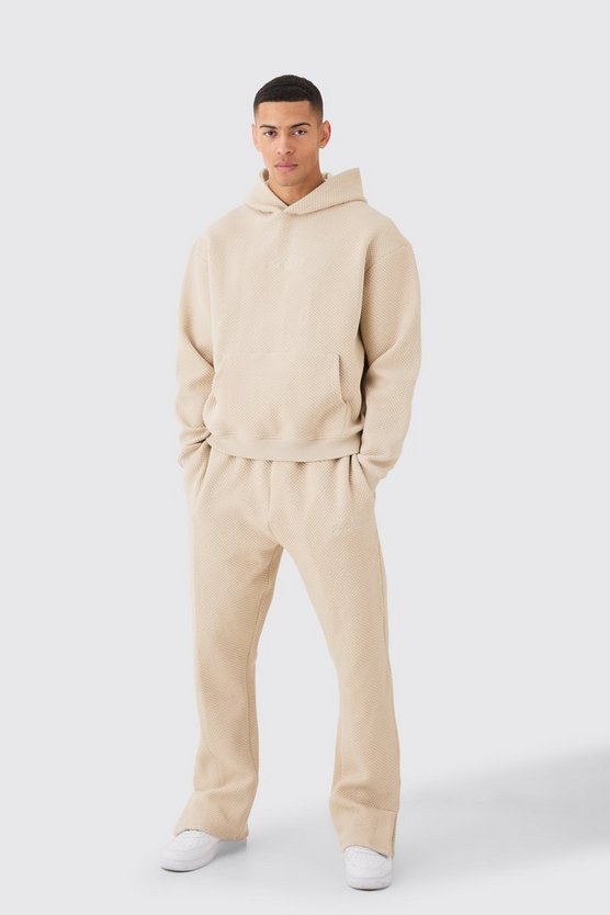 Kastiger Oversize Trainingsanzug mit Stickerei