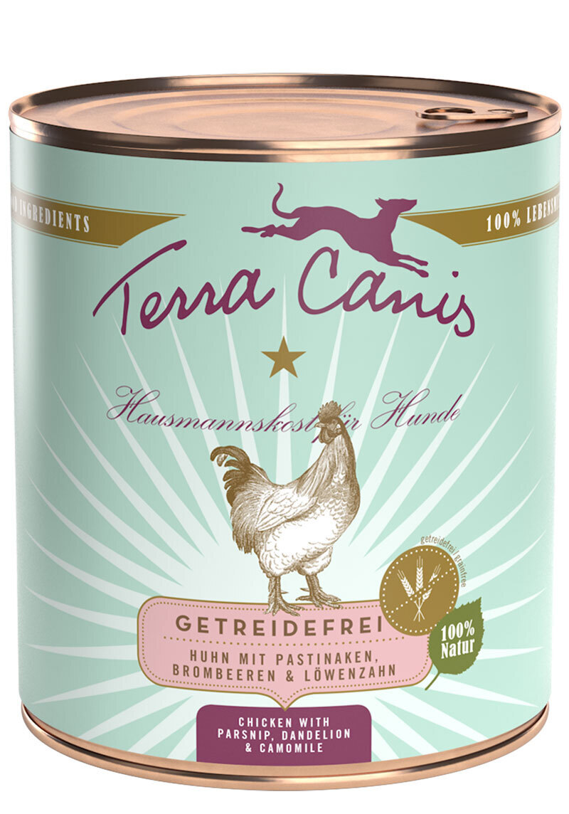 Terra Canis Hundenassfutter Terra Canis Getreidefrei Adult 6x800g Huhn mit Pastinaken, Brombeeren & Löwenzahn