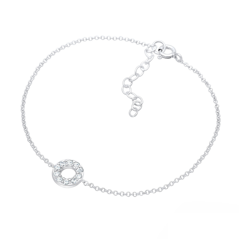 Elli Elli Bracelet Armkettchen Kreis Kristalle 925 Silber Bracelet
