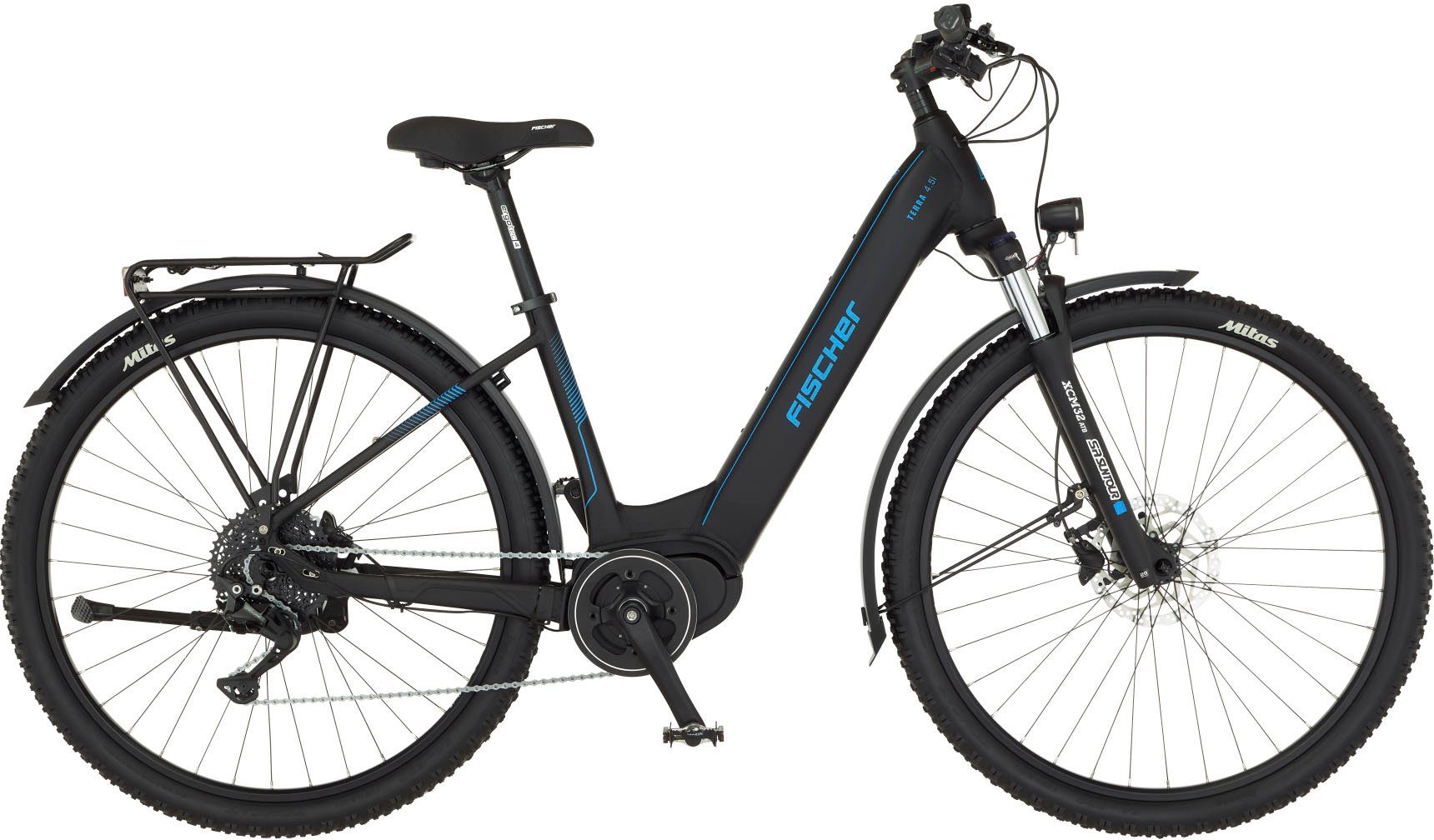 FISCHER Fahrrad E-Bike TERRA 4.5i 522, 10 Gang Shimano Deore Schaltwerk, Kettenschaltung, Mittelmotor, 522 Wh Akku, (mit Schloss)