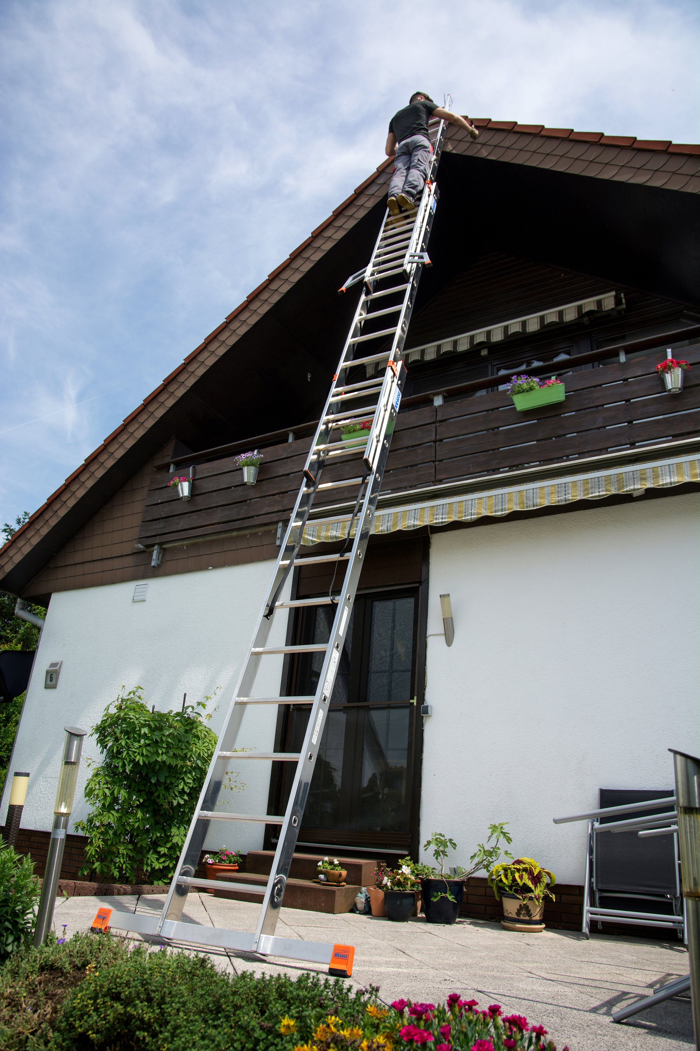 KRAUSE Vielzweckleiter Tribilo, mit Leiternspitzen, 3x12 Sprossen
