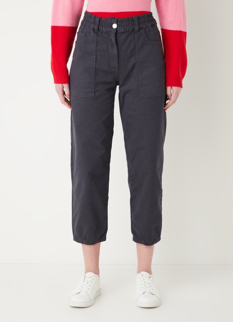 Calça jeans cropped de cintura alta e perna reta Whistles Tessa com lavagem colorida