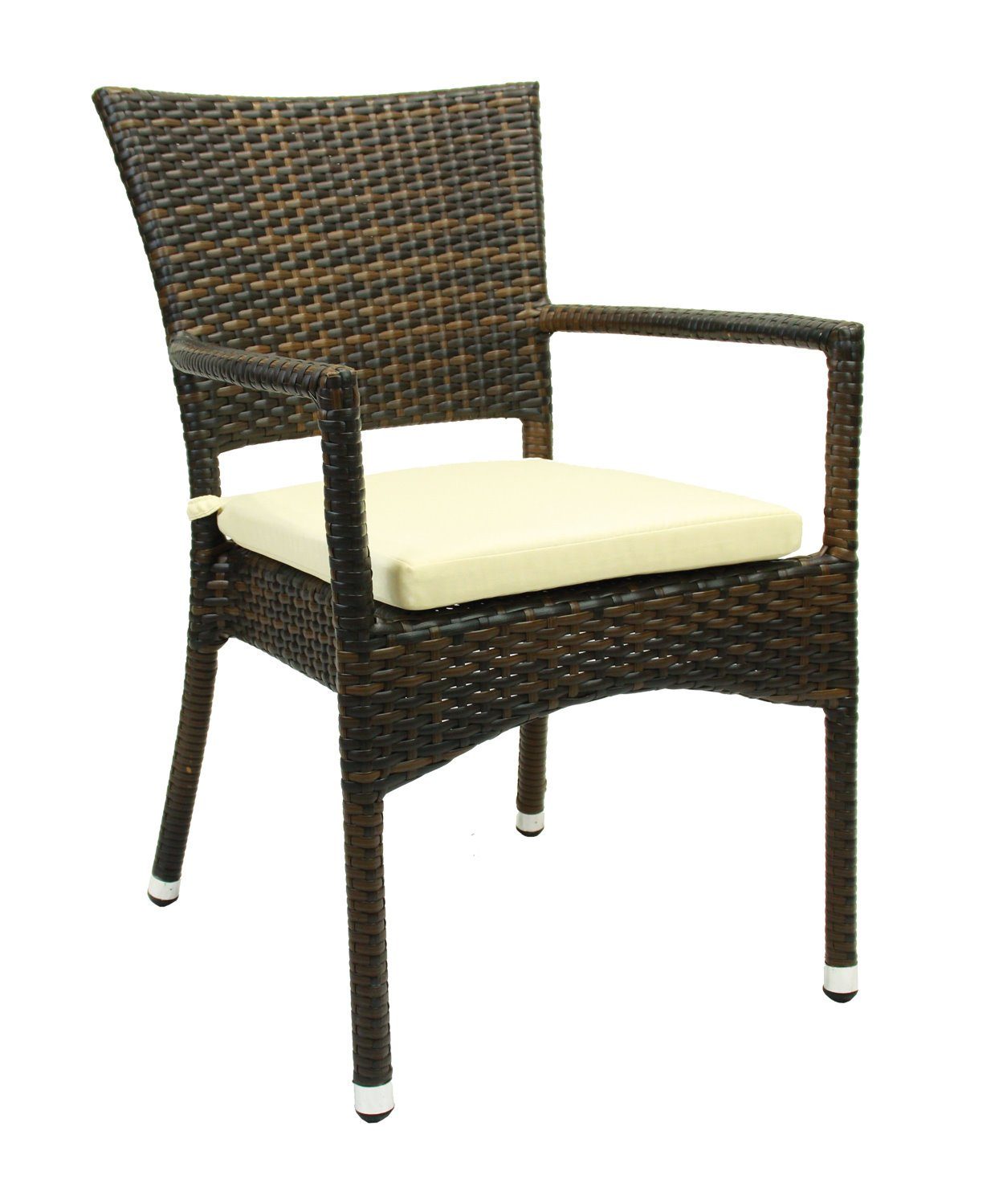 Konway Stapelstuhl ROM (4 St), 4x KONWAY® ROM Stapelsessel Lederlook Premium Polyrattan Sessel