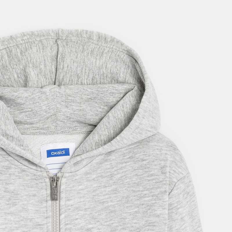 Sweat zippé à capuche gris garçon