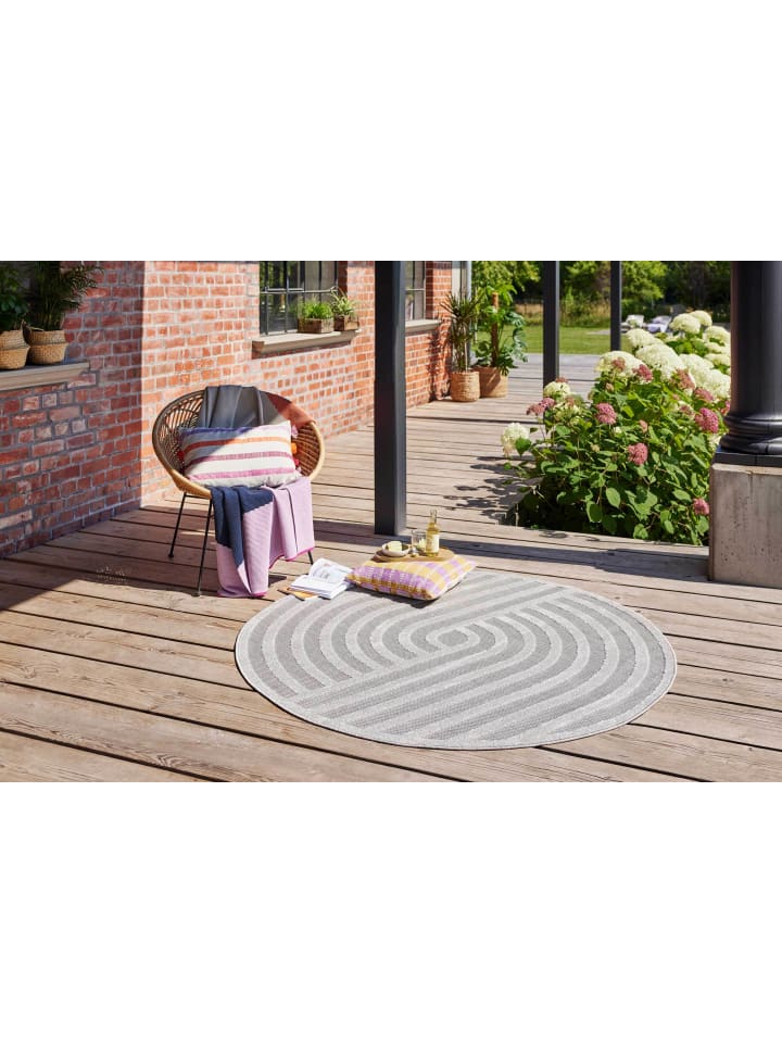 ESPRIT Outdoorteppich Spirit in grau günstig kaufen 120 cm rund
