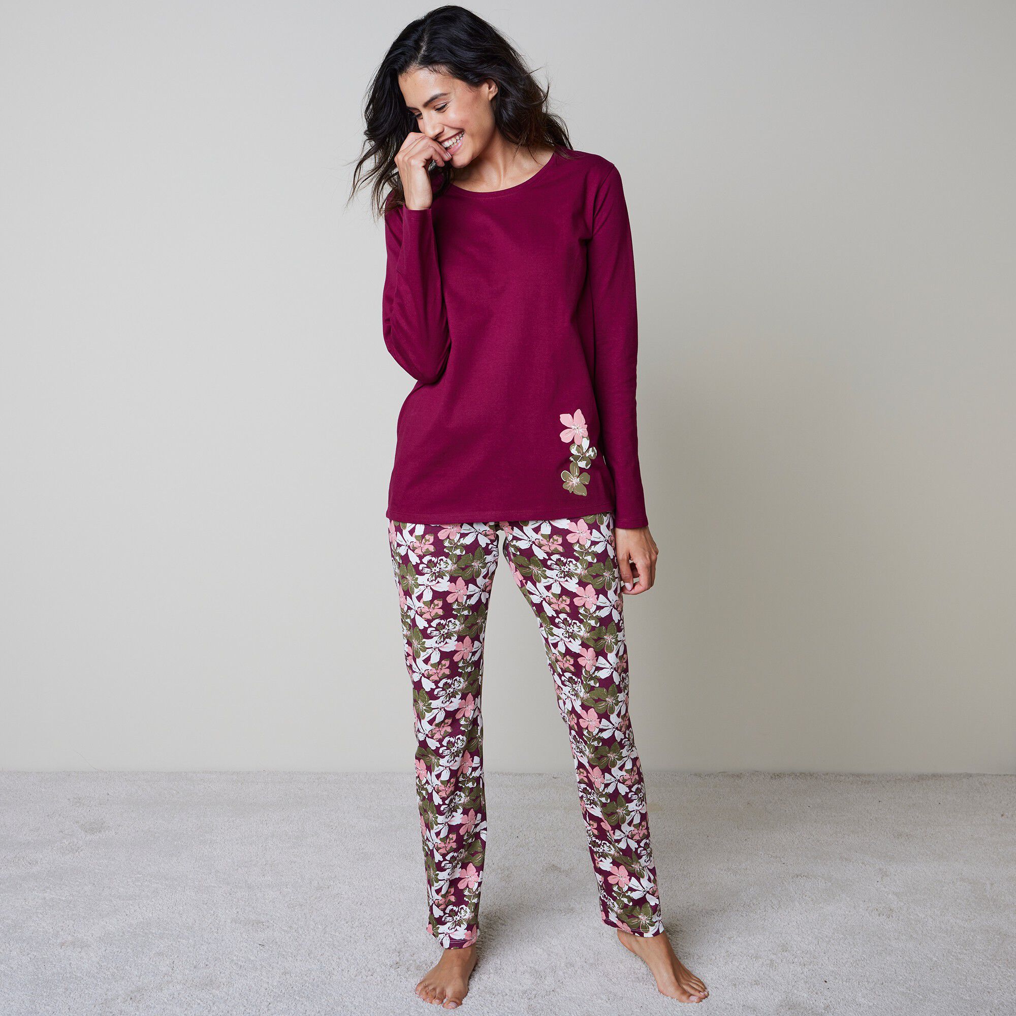 Pantalon pyjama imprimé fleurs