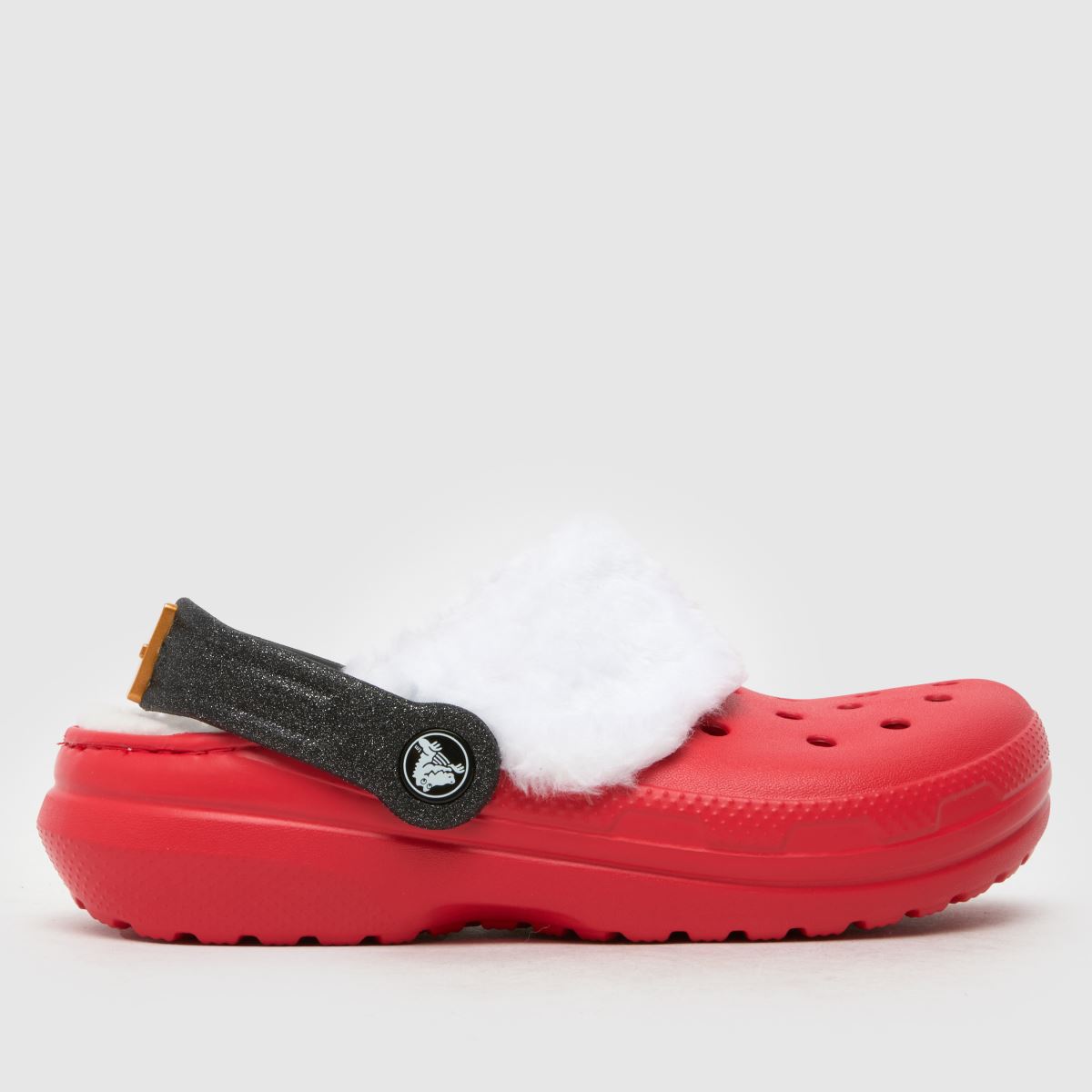 Crocs röda klassiska fodrade tomteträskor Junior sandaler