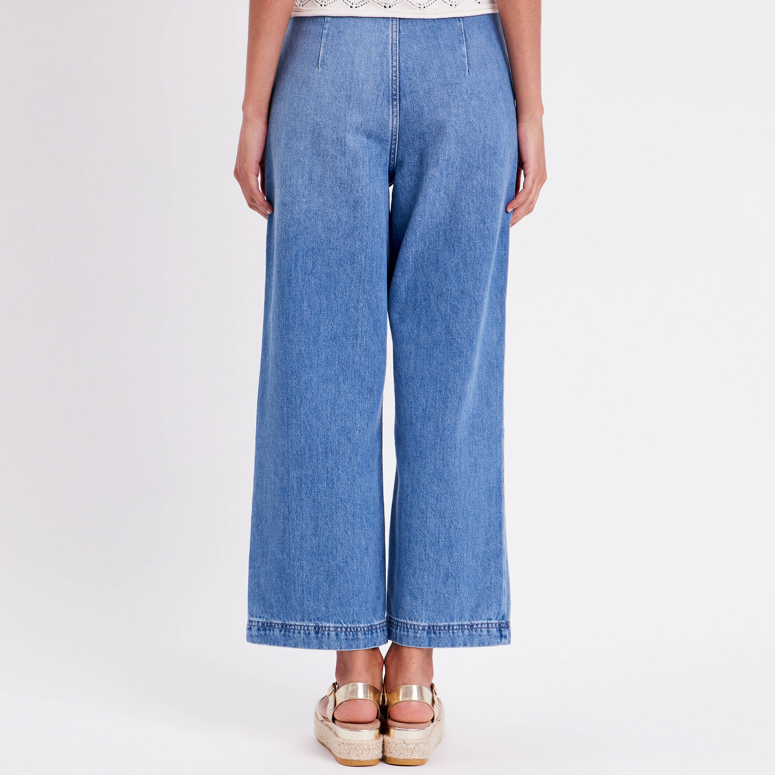 Jeans large 4 poches denim double stone femme | Cache Cache