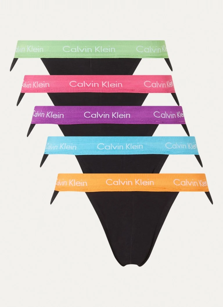 Lot de 5 slips Calvin Klein This Is Love avec bande logotée