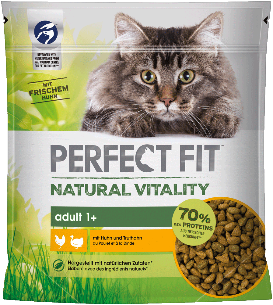 PERFECT FIT Trockenfutter PERFECT FIT Natural Vitality Adult +1 Sparpaket 6x650g Huhn & Truthahn