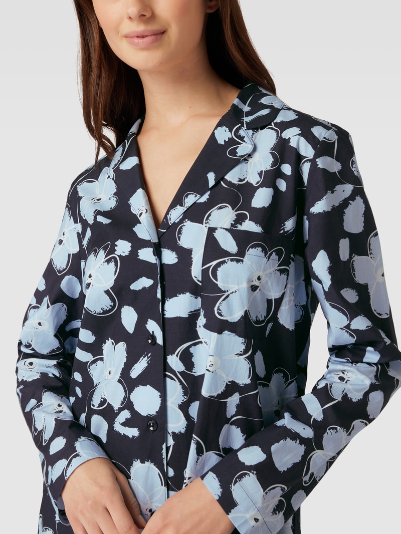 Nachthemd mit floralem Muster Modell 'Woven' in bleu