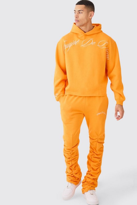 Kastiger Oversize Trainingsanzug mit Stickerei