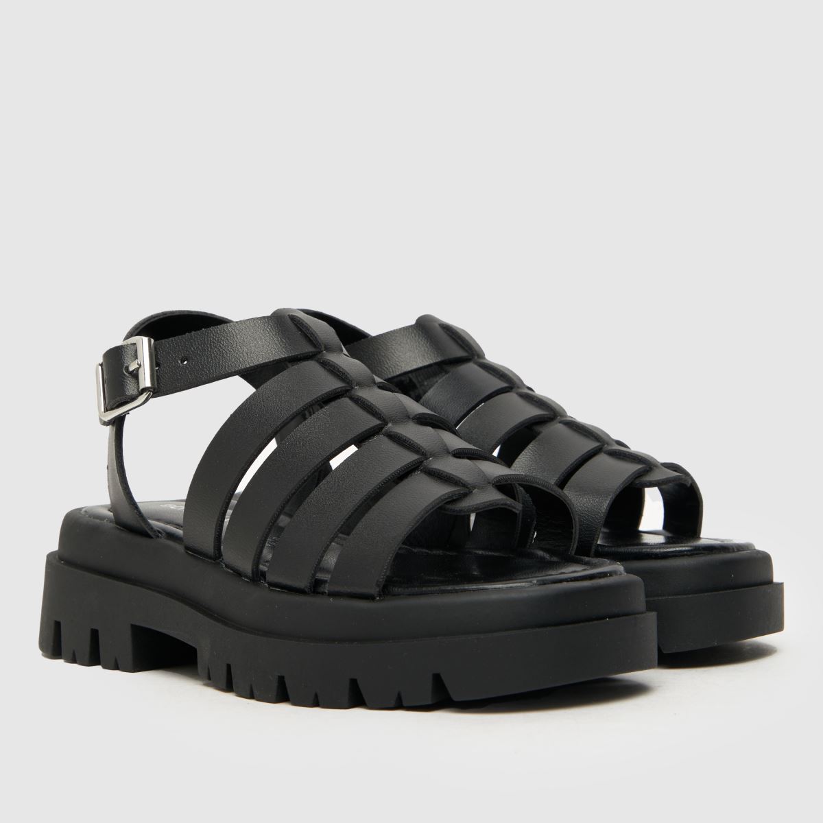 Schuh svarta Troy Gladiator flickor juniorsandaler