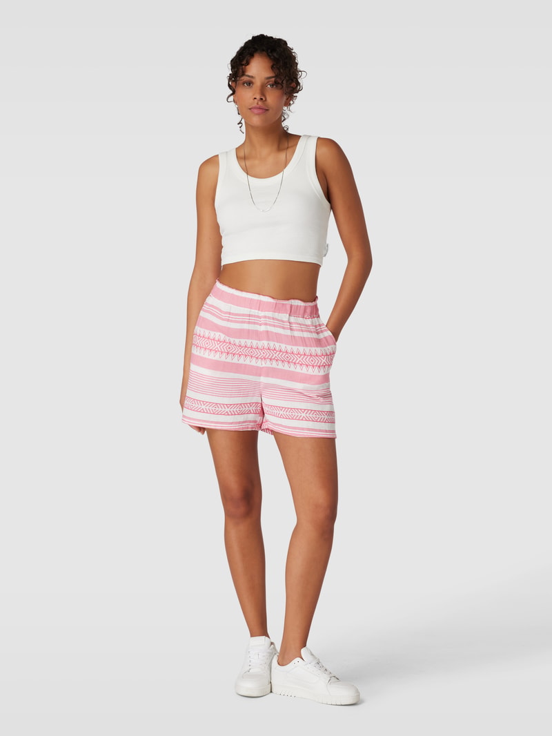 Shorts mit Streifenmuster Modell 'NORA' in pink
