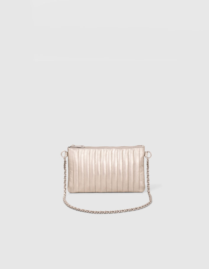 La pochette 111 en cuir Silver matelassé Femme