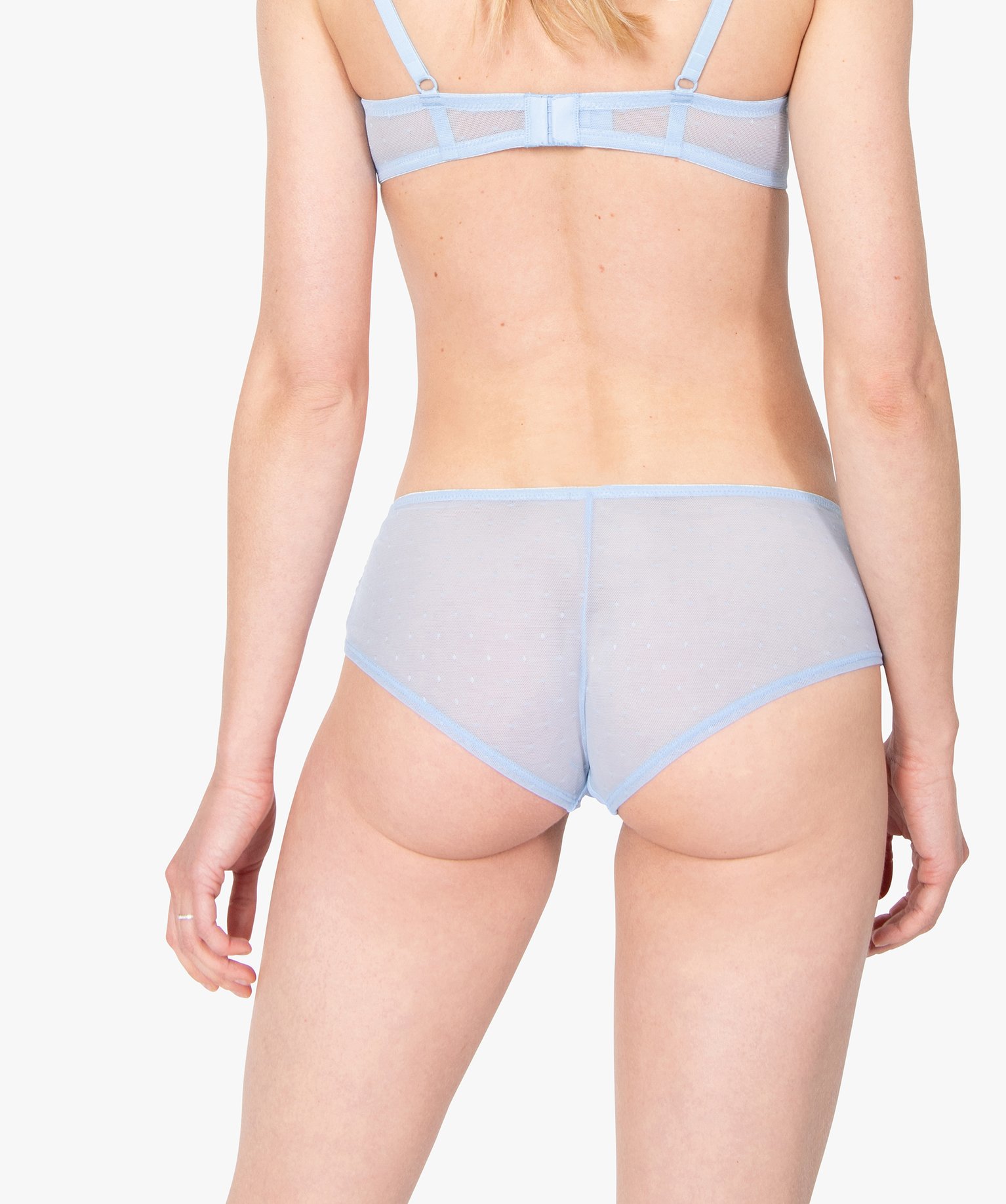 Shorty en dentelle et tulle femme (lot de 2) bleu | GEMO