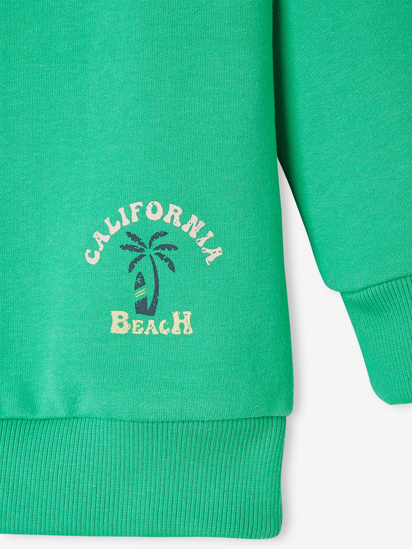 Sweat à capuche garçon maxi motif au dos vert