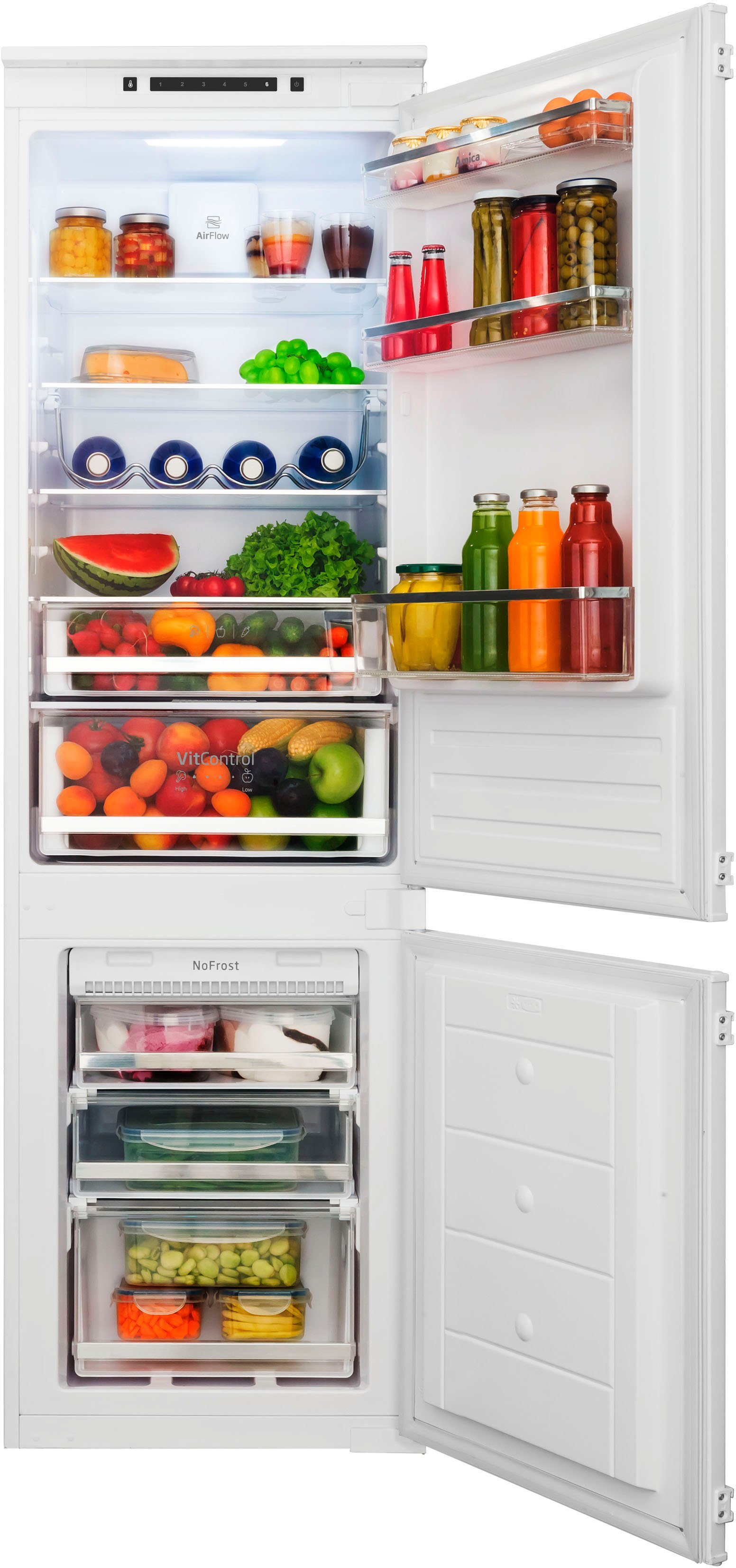 Amica Einbaukühlgefrierkombination BK3185.4NFVCAA / EKGCS 387 930, 176,9 cm hoch, 56 cm breit