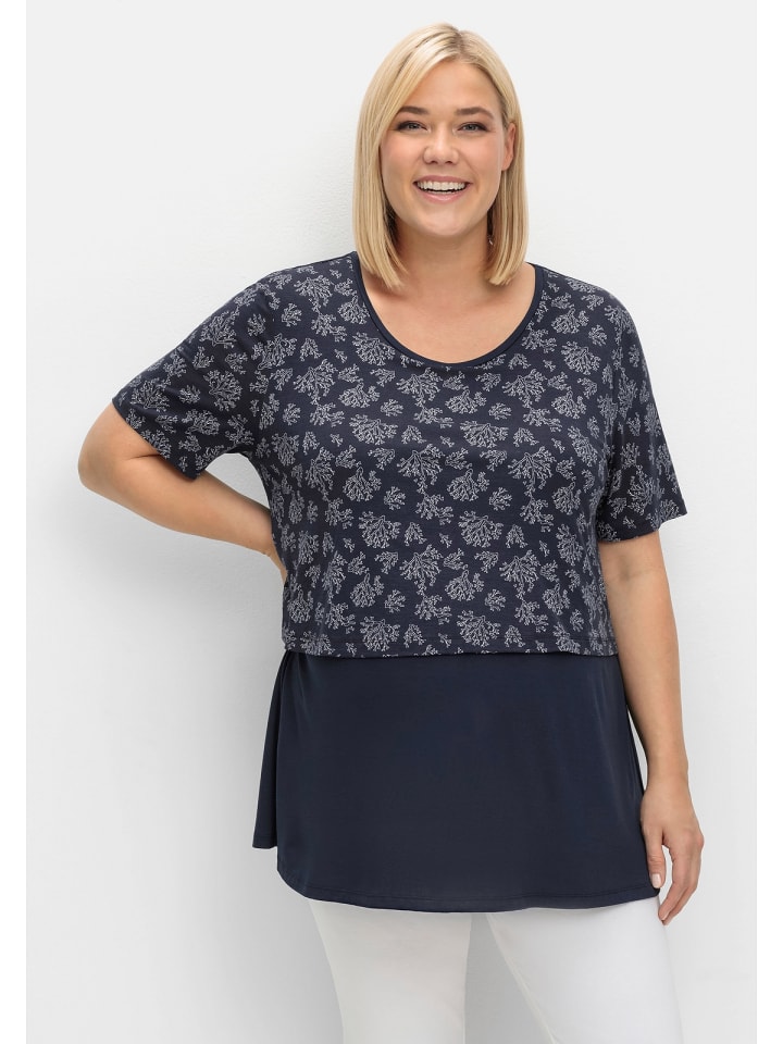 sheego Stillshirt in tiefblau günstig kaufen