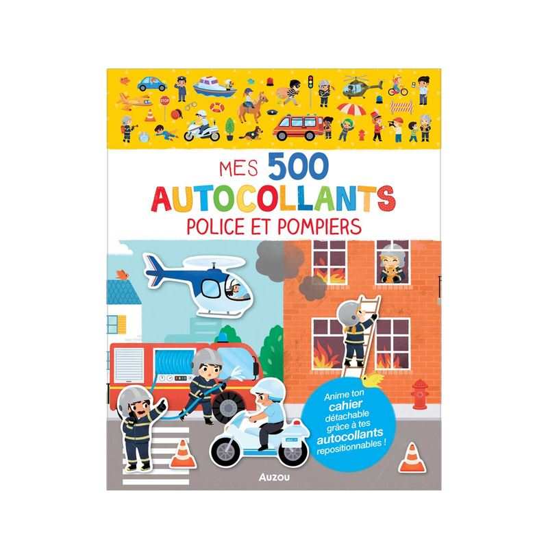 Livre 500 autocollants, Police et pompiers NE - Auzou