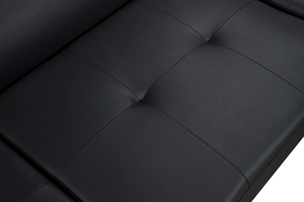 Happy Home Happy Home Ecksofa mit verstellbare Kopf- und Arm-Funktionen HSP108-SCH schwarz Lederoptik