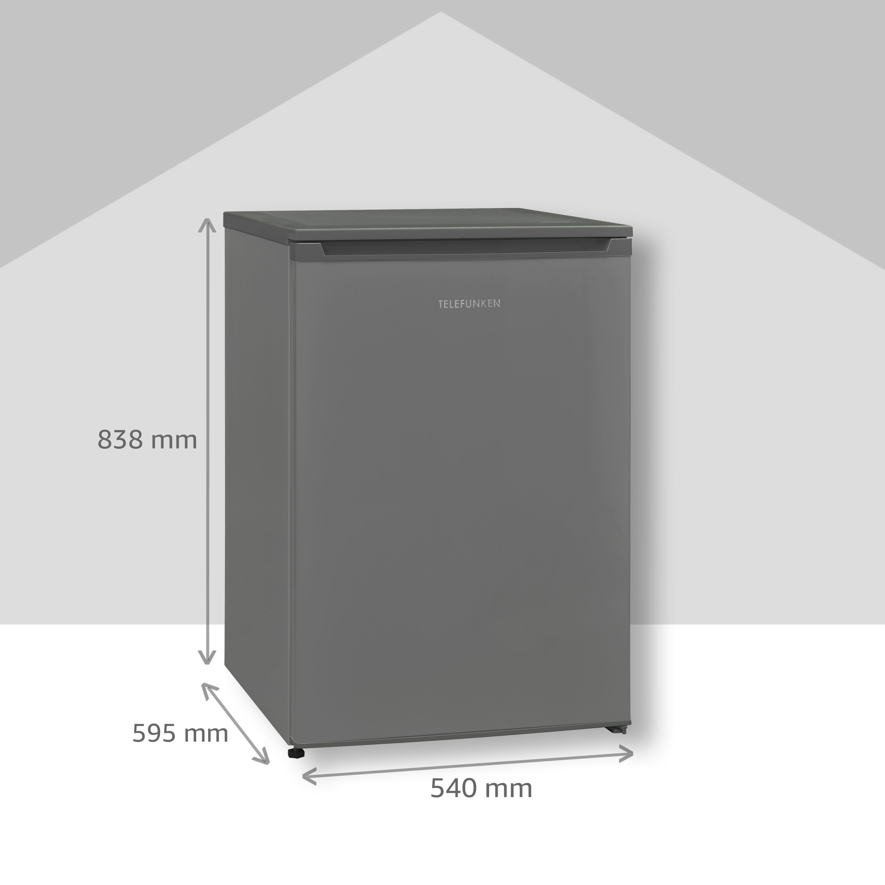 Telefunken Kühlschrank CF-35-130-S, 83.8 cm hoch, 54 cm breit, Mit 4-Sterne-Gefrierfach / 105 L Kühlteil / 17 L Gefrierteil
