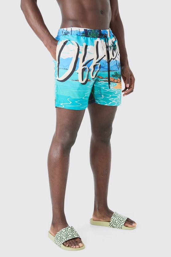 Mittellange Strand-Badehose