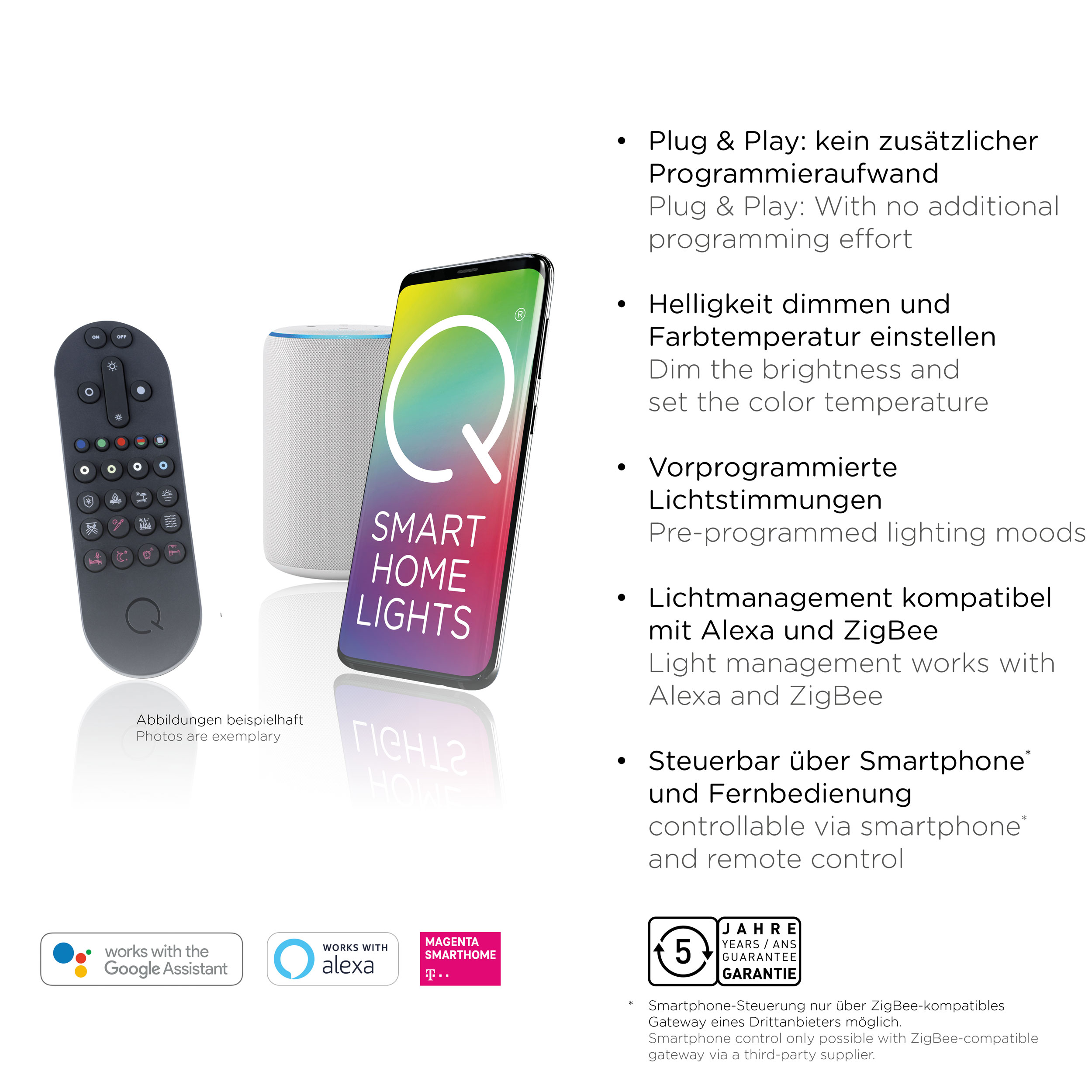 QLED-Deckenleuchte 2flg