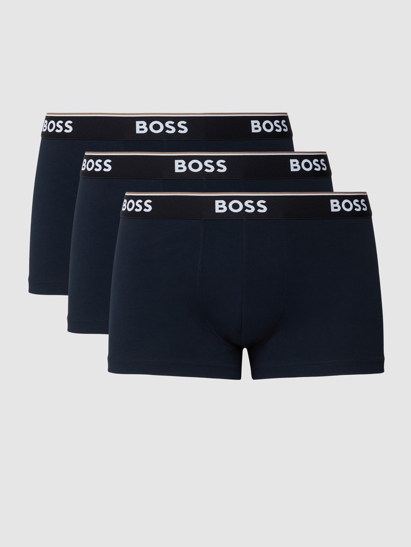 Trunks mit elastischem Logo-Bund im 3er-Pack in dunkelblau