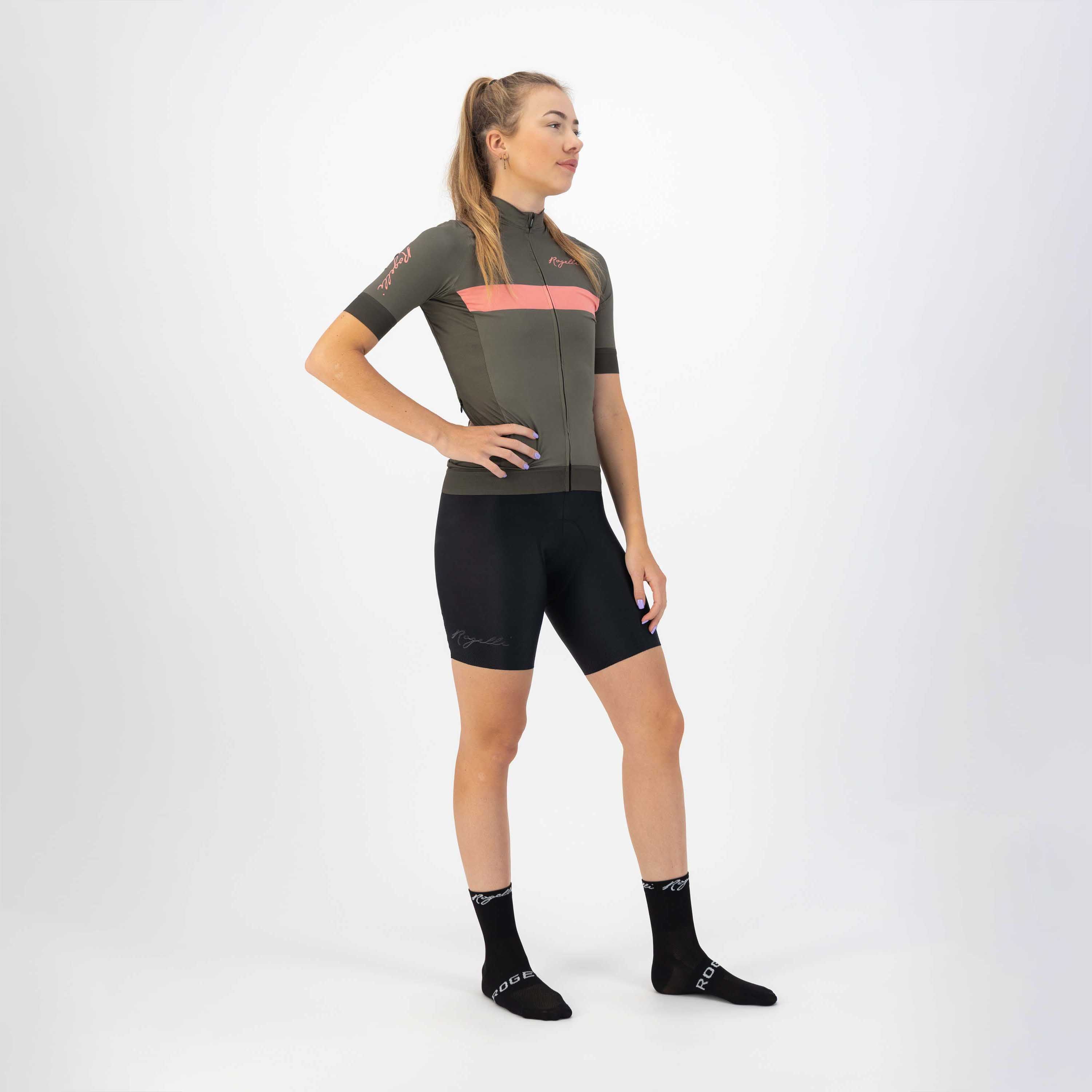 Rogelli Prime Grün/Koralle Damen Radtrikot Kurzarm