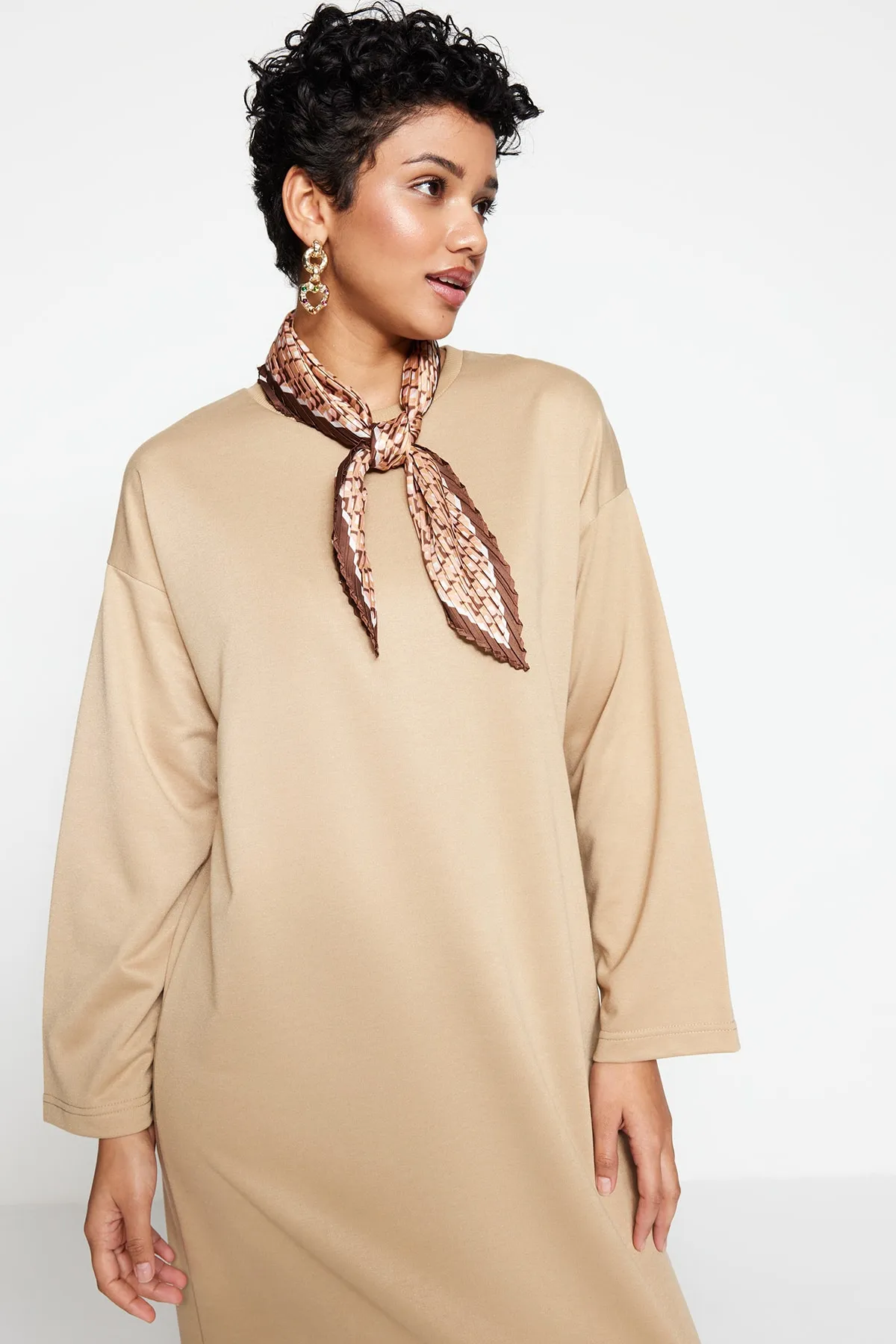 Trendyol Modest  Nerz gestricktes Hijab-Kleid TCTSS23EB00125