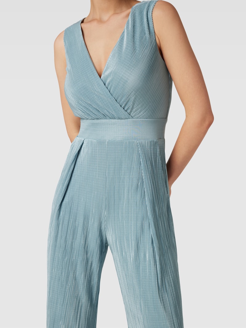 Jumpsuit mit feinen Plisseefalten in schilf