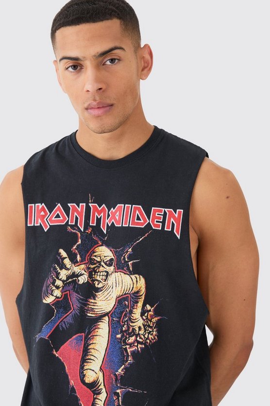 Oversize Tanktop mit Iron Maiden Print