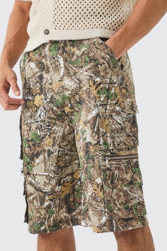 Camouflage Jorts mit Taschen