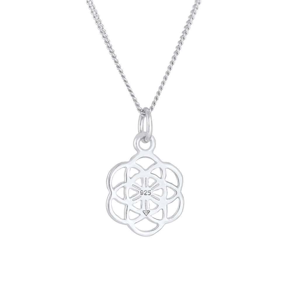 Nenalina Nenalina Collier Fleur de vie dame Fleur symbole en argent 925 plaqué or Bijoux