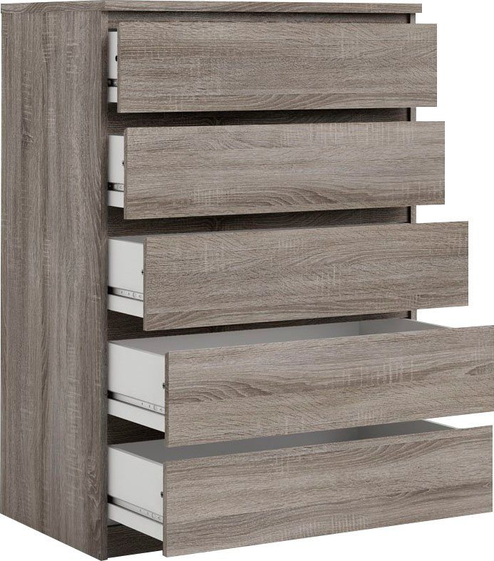 Home affaire Kommode Naia, Elegante und moderne Kommode mit 5 geräumige Schubladen