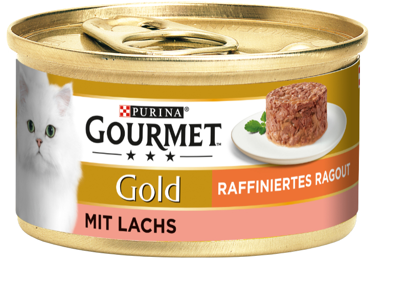 GOURMET Nassfutter GOURMET Gold Raffiniertes Ragout 12x85g Lachs