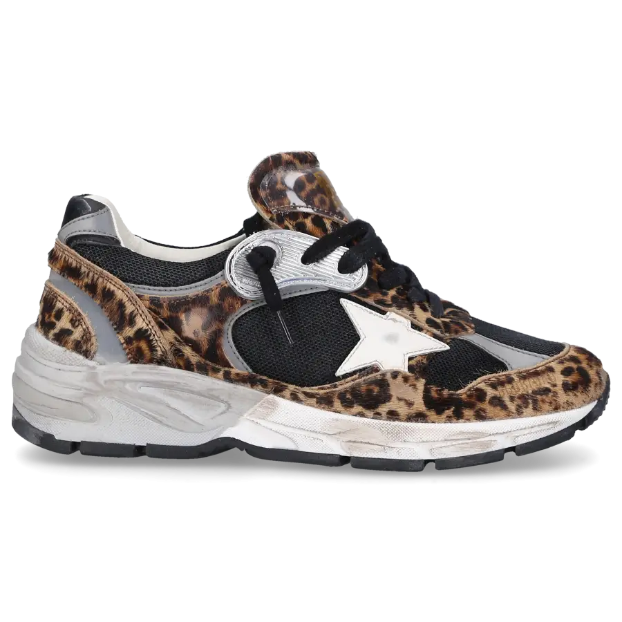Golden Goose - Sneaker Braun Running Dad Materialmix - schwarz