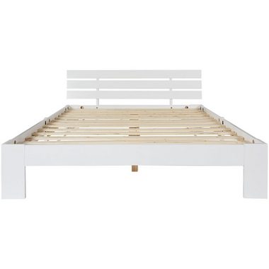 PHOEBE CAT Massivholzbett (1-tlg., Maasivholzbett), Doppelbett mit Kopfteil und Lattenrost, 200 x 140 cm Futonbett