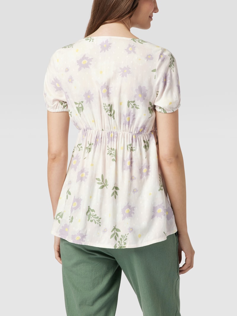 Umstands-Bluse mit floralem Muster in offwhite