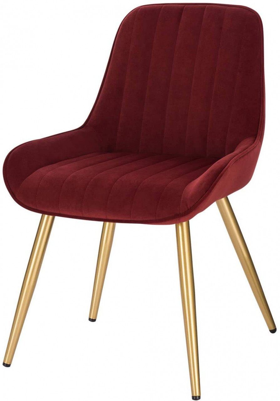 EUGAD Esszimmerstuhl (4 St), Retro, Sitzfläche aus Samt, mit Metallbeine