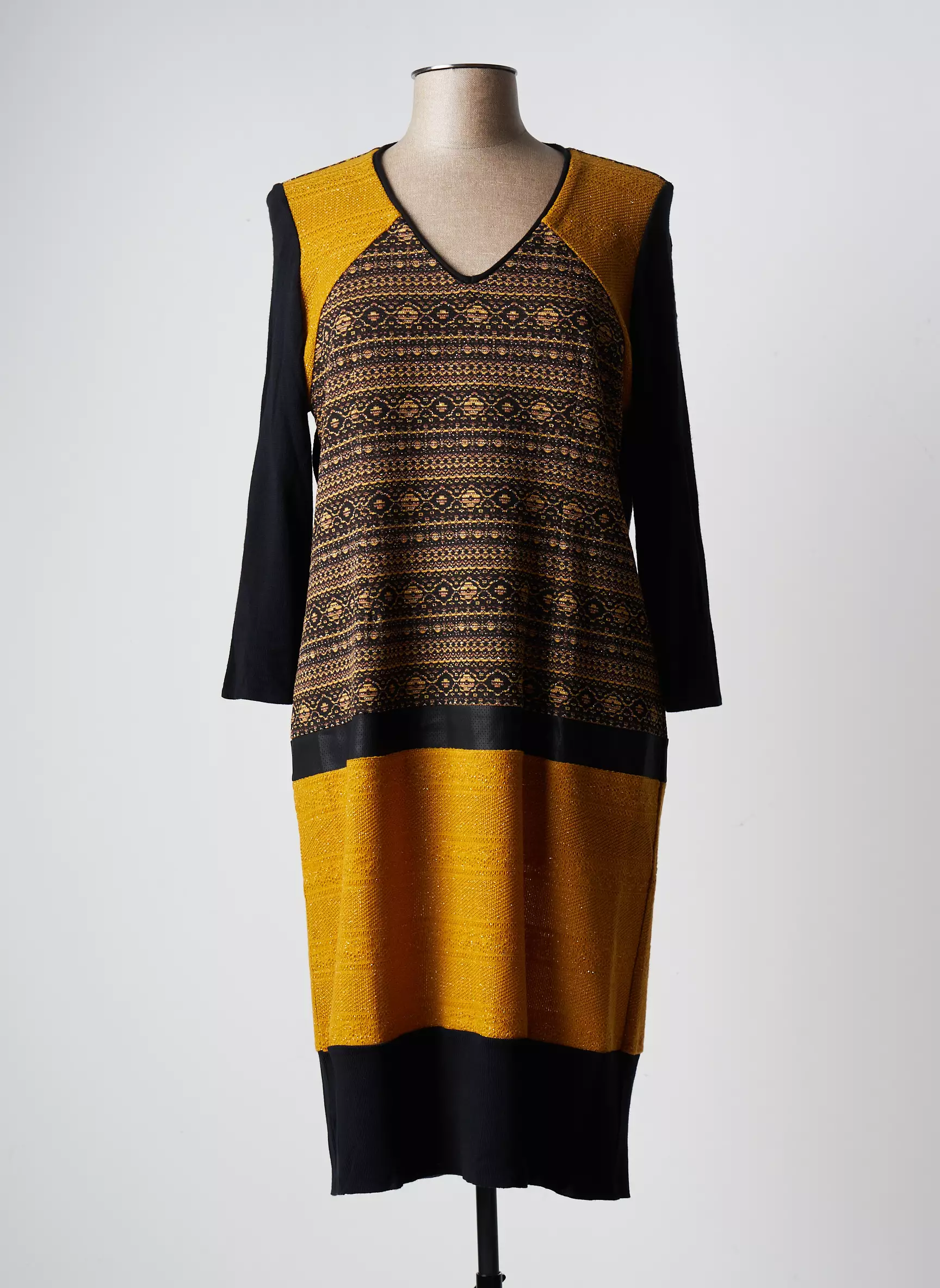 Jumfil Robes Mi Longues Femme couleur jaune