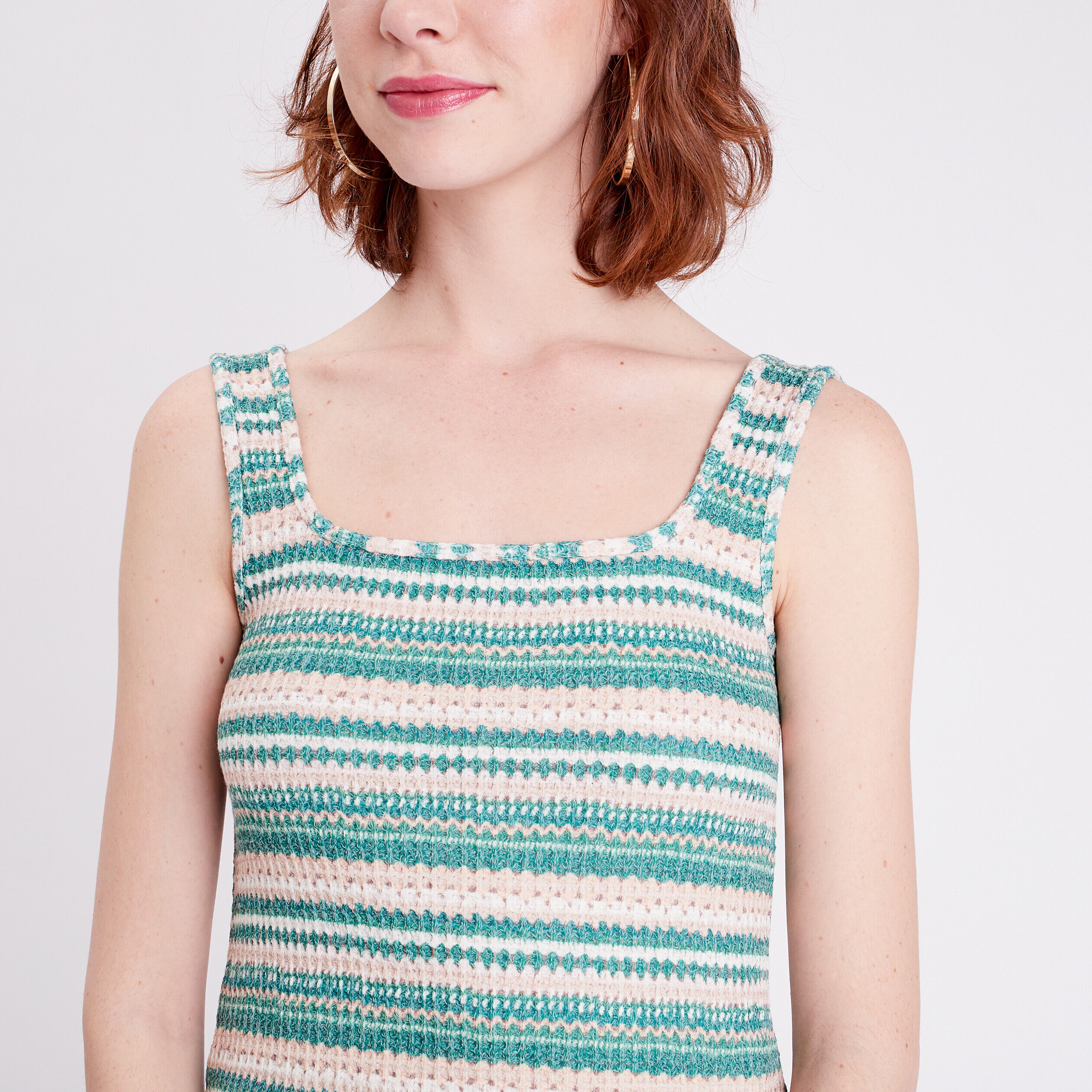 Débardeur crochet vert femme | Cache Cache