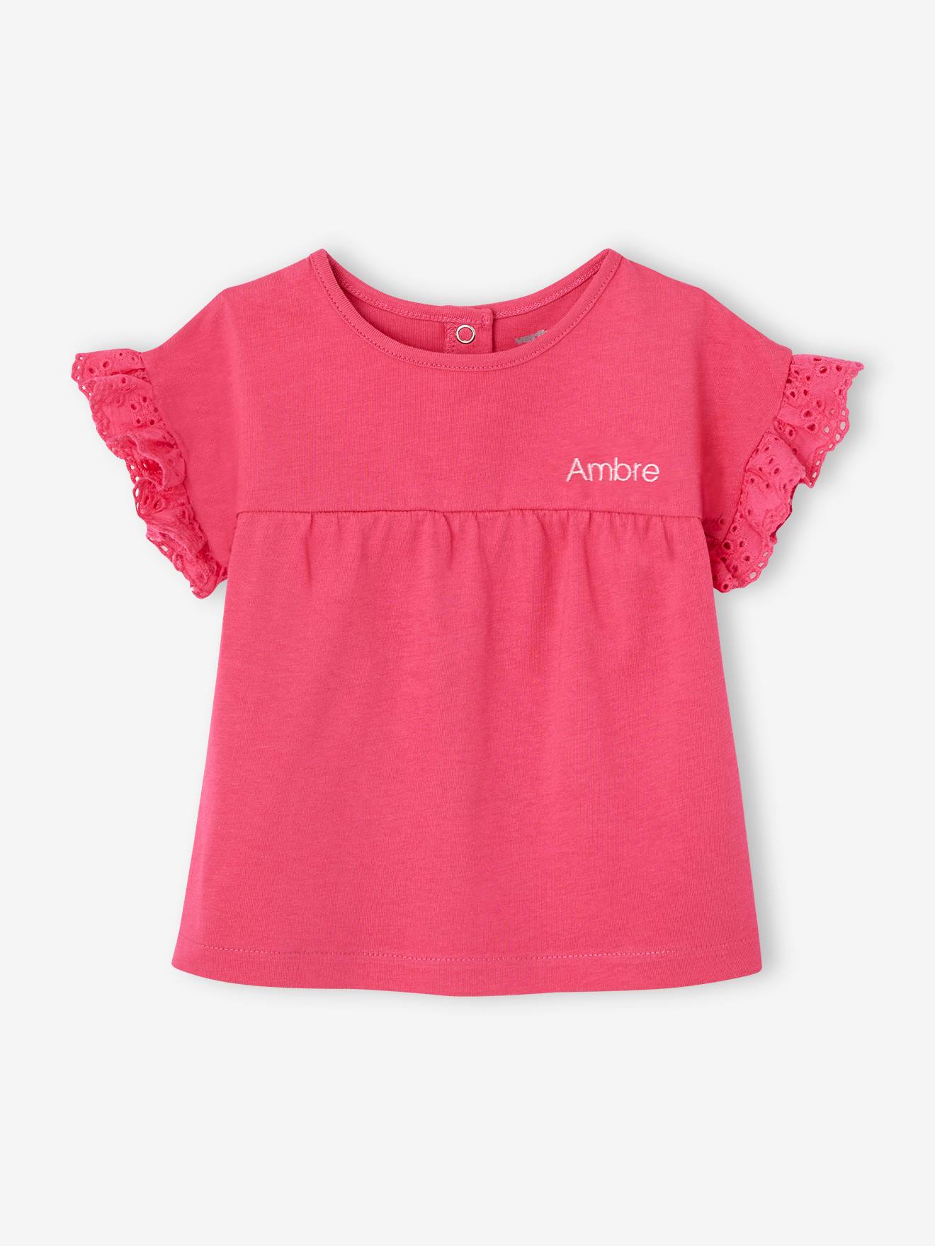 Vertbaudet Baby T-Shirt aus Bio-Baumwolle, personalisierbar - wollweiß
