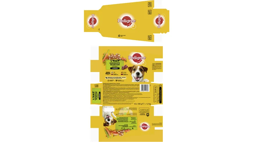 PEDIGREE® Multipack Gemischte Selektion mit Gemüse in Sauce 1200 g