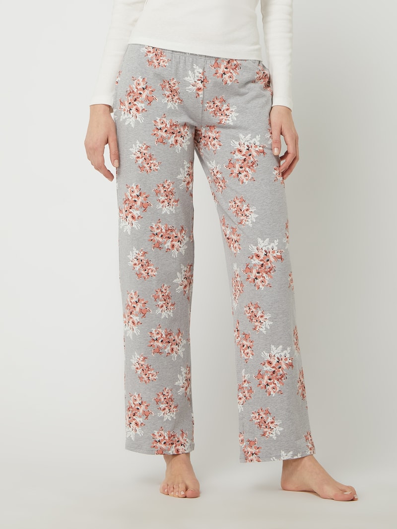 Lounge-Hose mit Logo-Applikation in mittelgrau