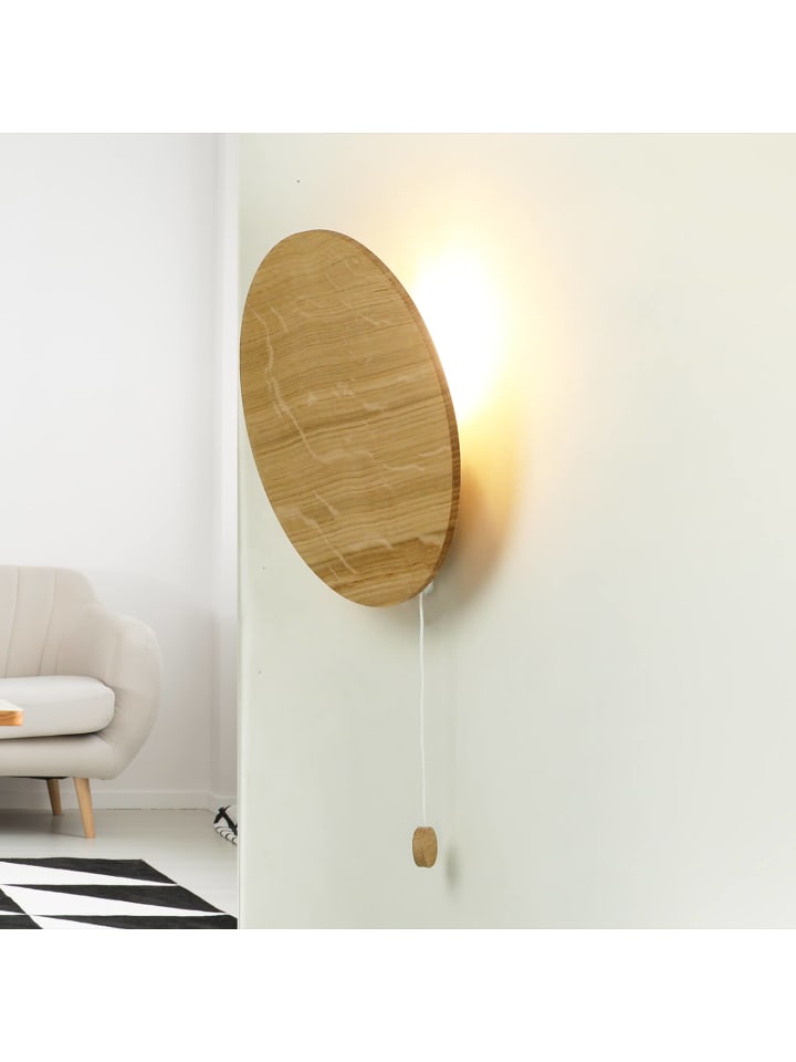 Licht-Erlebnisse Wandlampe in Schwarz Holz (hell) günstig kaufen onesize
