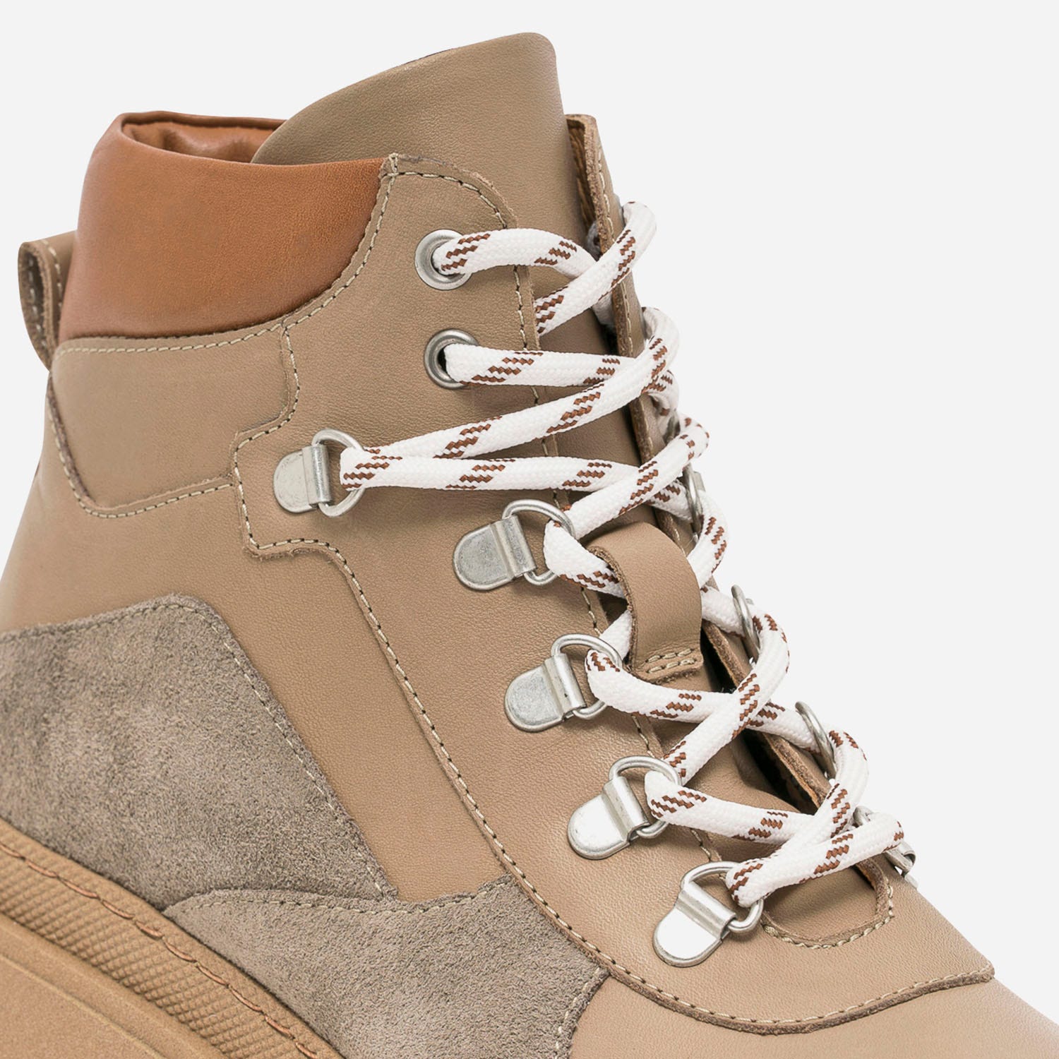 Boots à lacet TEXTO beige et taupe