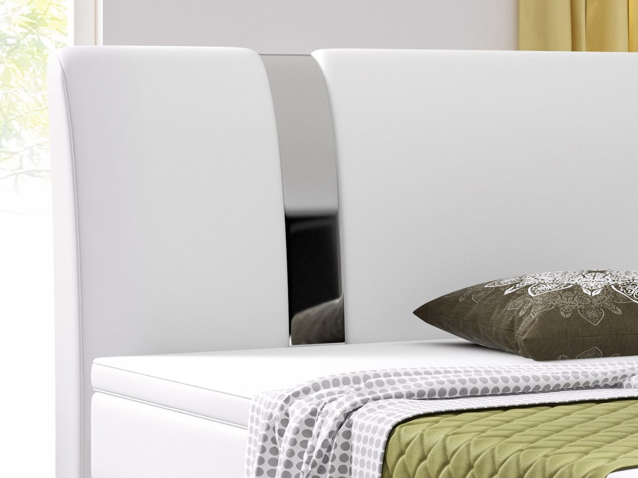 IHG Boxspringbett Riva 180x200 cm Kunstleder Weiß