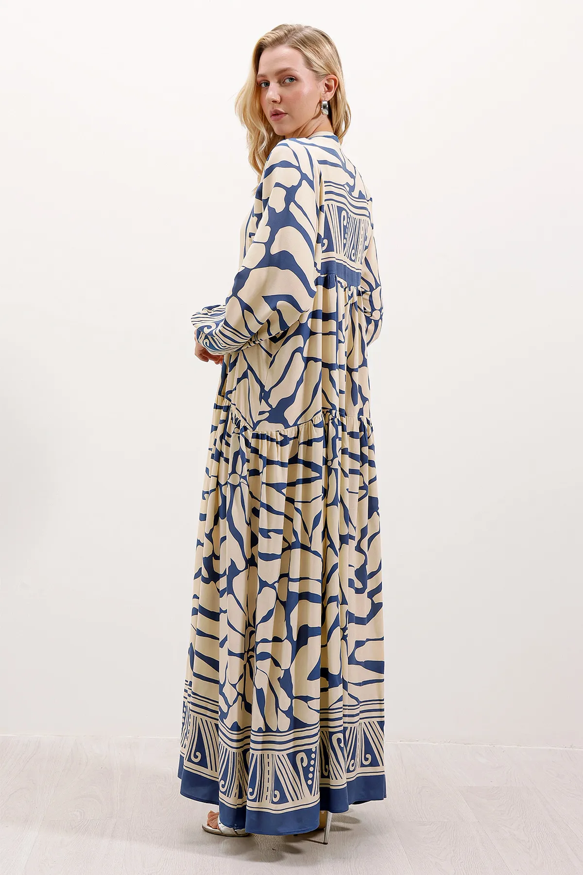 Bigdart  2423 Authentisches gemustertes Kleid - C. Indigo